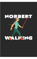 Norbert walking: 6x9 Nordic Walking - dotgrid - dot grid paper - notebook - notes