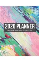2020 Colorful Art Daily Planner: Hourly Appointment Diary Agenda for Work with Notes & To Do List (Daily Hourly Layout - 1 Jan / 31 Dec - 8.5x11")