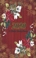 Large Print - 2020 - 15 Months Weekly Planner - Victorian Christmas - Red Weathered Wood with Poinsettia Flowers: January 2020 thru March 2021 - 15 Months Daily Dated Agenda Calendar Notebook