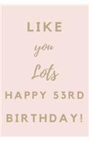 Like You Lots Happy 53rd Birthday: 53rd Birthday Gift / Journal / Notebook / Unique Birthday Card Alternative Quote