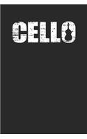 Cello: 6 x 9 Dotted Dot Grid Notebook - Distressed Look Cello Journal Gift For Cellists (108 Pages)