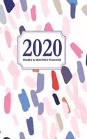 2020 Yearly and Monthly Planner: Calendar Schedule & Agenda - Jan 2020 Through Dec 2020 Organizer - Beautiful Colors