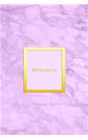 Bernadette: Custom diary dot grid graph for girls - Cute personalised gold and marble diaries for women - Sentimental keepsake note book journal - Sweet light p