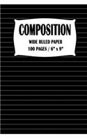 Composition Wide Ruled Paper Notebook