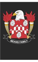 Means: Means Coat of Arms and Family Crest Notebook Journal (6 x 9 - 100 pages)