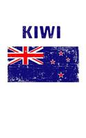 Kiwi: New Zealand Flag Patriotic Gift Notebook, College-Ruled 120-Page Blank Lined Journal 6 X 9 in (15.2 X 22.9 CM)