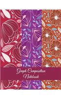 Graph Composition Notebook: Red Floral Design, 1/4" Inch Graph Paper Large Print 8.5" x 11" Blank Quad Ruled, Blank Graph Paper Composition Books