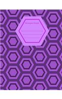 Hexagon Graph Paper Notebook: Hexagon (Small Hexagon Pattern) Graph Notebook with Blank Hexagons, Paperback, 7.44"x9.69" for School, 3D Design, Math, Chemistry, 3D Printing, Arch