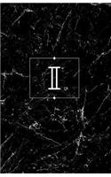 I: Personalized Monogrammed Journal (Notebook/Diary) Gift for Friend Office Teacher Black Marble