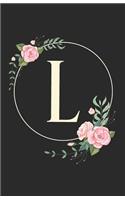 L: Initial Monogrammed Blank Lined Notebook for Journaling, List Making and Planning