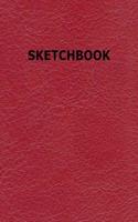 Sketchbook: Red Leather Style Cover for Sketching, Drawing and Doodling