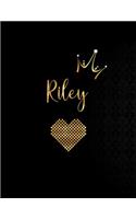 Riley: Black Personalized Lined Journal with Inspirational Quotes