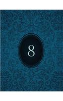 Monogram "8" Sketchbook: Blank Art Pad Notebook Journal(34 Monogram Cerulean 150 Sketch)