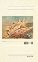 Vintage Lined Notebook Greetings from Key West, Conch Shell