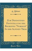 Zur Definitiven Feststellung des Begriffes Norisch In der Alpinen Trias (Classic Reprint)