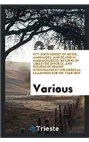 Fity-Sixth Report of Births, Marriages, and Deaths in Massachusetts. Returns of Libels for Divorce, and Returns of Deaths Investigated by the Medecal Examiners for the Year 1897