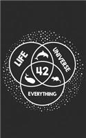 Life Universe Everything: The Answer for Hitchhikers Who Want to Explore the Galaxy: 42 Funny Journal Notebook & Planner Gift!