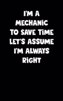 Mechanic Notebook - Mechanic Diary - Mechanic Journal - Funny Gift for Mechanic