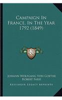 Campaign In France, In The Year 1792 (1849)