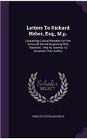 Letters To Richard Heber, Esq., M.p.
