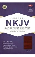 NKJV Large Print Compact Reference Bible, Brown Leathertouch