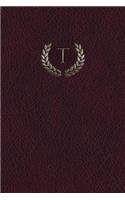 Monogram "T" Notebook: 150 page Journal Diary Notebook