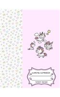 Unicorn Notebook: Pink kawaii notebooks for composition, Wide ruled unicorn journal with Glossy paperback cover, (7.44 x 9.69 inch) 110 pages. Ideal gift for girls, t