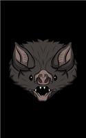 Notebook: Bat Head Illustration - 100 Graph Paper Pages - Soft Cover - Small Size - 5 x 8 inch