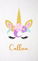 Callum A5 Lined Notebook 110 Pages: Funny Blank Journal For Lovely Magical Unicorn Face Dream Family First Name Middle Last Surname. Unique Student Teacher Scrapbook/ Composition Great