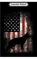 Composition Notebook: German Shepherd American Flag USA Patriotic Dog Gift Journal/Notebook Blank Lined Ruled 6x9 100 Pages