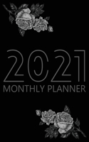 2021 Monthly Planner: 12 Month Agenda for Women, Monthly Organizer Book for Activities and Appointments, Calendar Notebook, White Paper, 6" x 9", 70 Pages