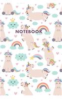 Notebook: Unicorn Notebook for Girls Journal College Ruled Lined (6 x 9) Small Composition Book for Writing Diary Softback Cover