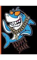 Rapper Shark Hip Hop Rapping Singing Sea Animal: Wide Ruled Notebook