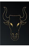 Gold Bull Head Silhouette