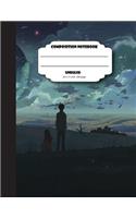 Composition notebook unruled 200 pages, 8.5 x 11 inch, Anime cartoon