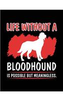 Life Without A Bloodhound Is Possible But Meaningless.: Dog Lined Journal Notebook To Write Notes In