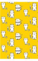 Bullet Journal Notebook for Cat Lovers Sketchy Cats Pattern 8: 112 Page Numbered Dot Grid Bullet Journal with Index Pages and Key Pages in Portable 6 X 9 Size.