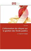 L''information Du Citoyen Sur La Gestion Des Fonds Publics