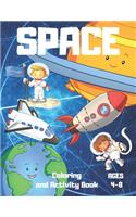 Space Coloring and Activity Book 4-8