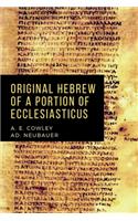 Original Hebrew of a Portion of Ecclesiasticus
