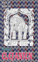 Malbuch - Grosse A4 - Süßes Tier - Elefanten