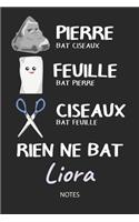 Rien ne bat Liora - Notes: Noms Personnalisé Carnet de notes / Journal pour les filles et les femmes. Kawaii Pierre Feuille Ciseaux jeu de mots. Fournitures scolaires, premier