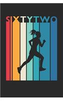 Running Notebook for 62 Year Old Women and Men - Vintage Running Journal - 62nd Birthday Gift for Runner Diary