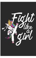 Fight Like A Girl: Taekwondo Girl Blank Lined Note Book