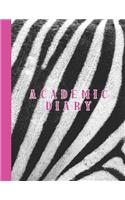 Academic diary: Large page per week academic organizer planner for all your educational organisation - black, white and pink animal print cover design