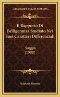 Il Rapporto Di Belligeranza Studiato Nei Suoi Caratteri Differenziali