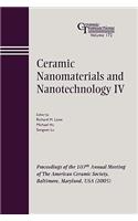 Ceramic Nanomaterials and Nanotechnology IV