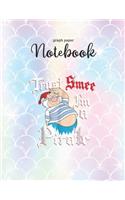 Graph Paper Notebook: Disney The Little Mermaid Ariel And King Triton Fathers Day Graph Paper Grid Notebook Journal for Student Kid Girl Personal Daily Notebook Math Grap