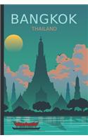 Bangkok Thailand: Vintage Style Notebook for Journaling, Home, School, Work, Travel Diary