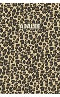 Adalee: Personalized Notebook - Leopard Print (Animal Pattern). Blank College Ruled (Lined) Journal for Notes, Journaling, Diary Writing. Wildlife Theme Des